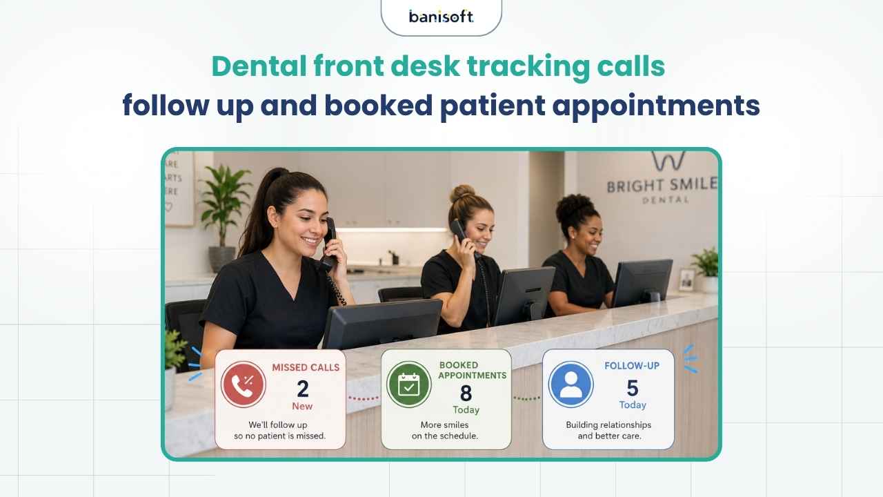Dental front desk tracking calls follow up and booked patient appointments