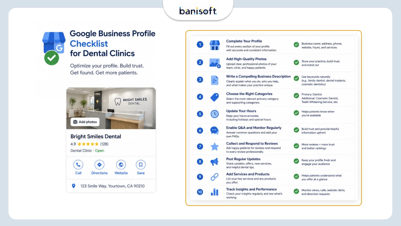 Google Business Profile optimization checklist for dental clinics
