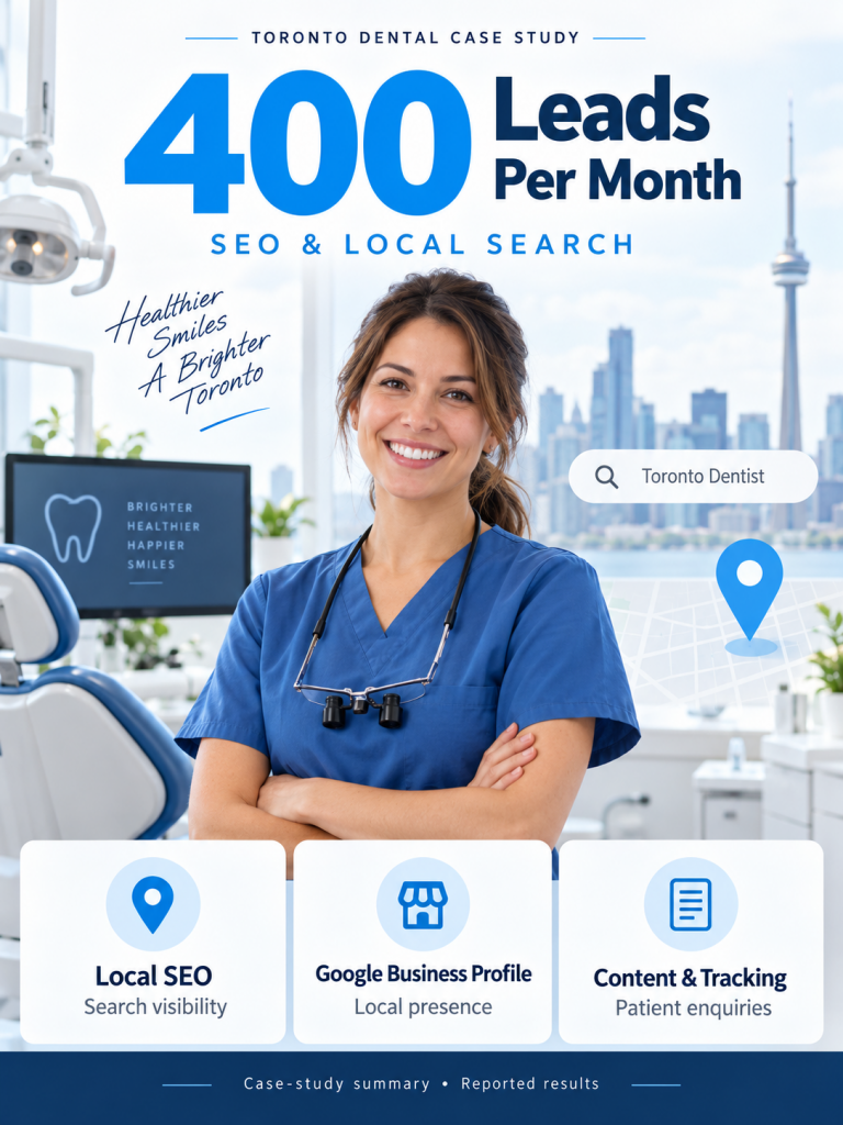 400 leads per month for a dental practice in toronto